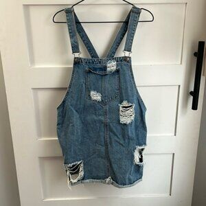 CELLO | GUC Denim Overall Dress Relaxed with Adjustable Straps sz L